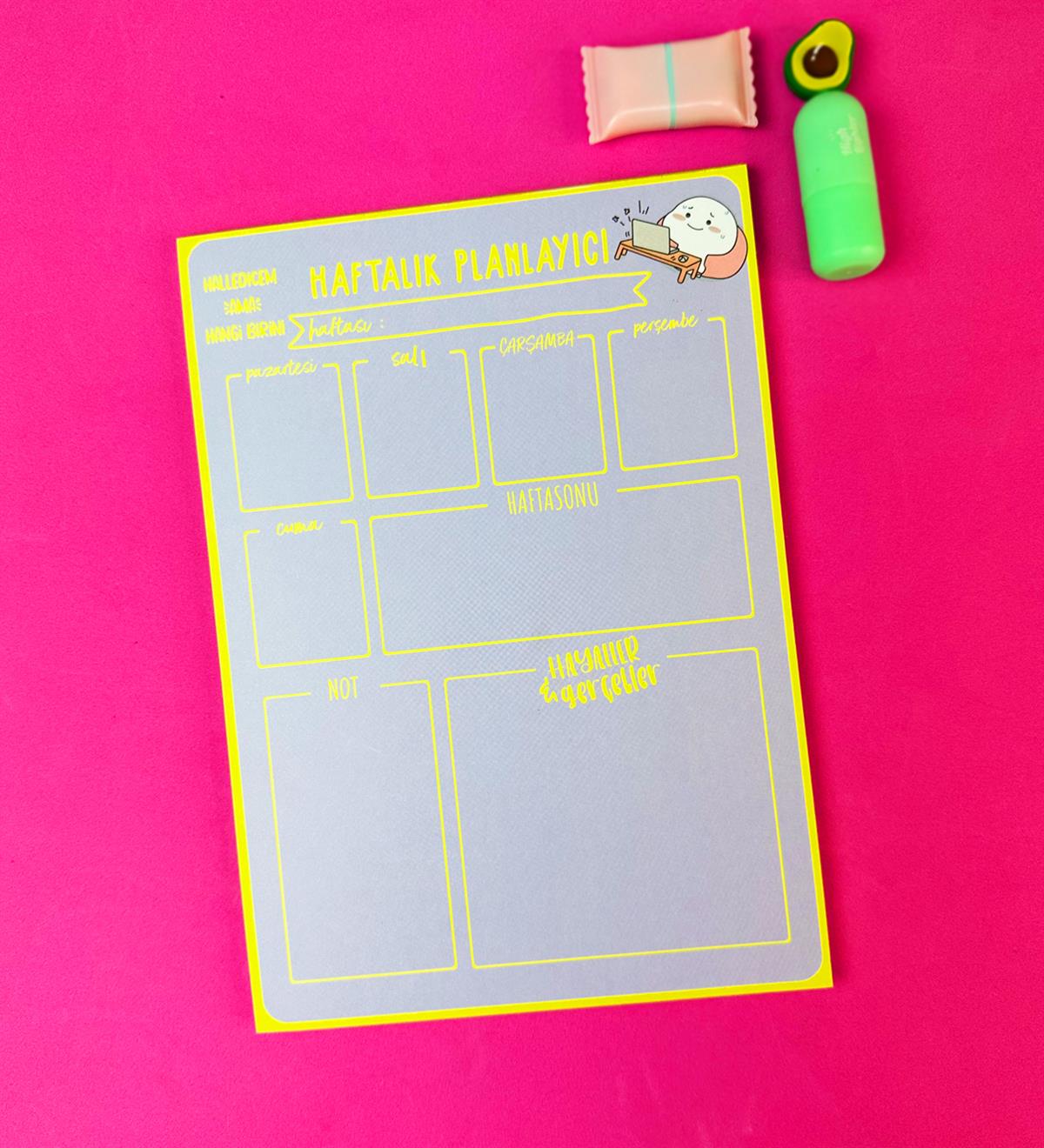 Halledicem Ama Hangi Birini Tasarımlı Klavye Önü Haftalık PlanlayıcıgiftmodaBAM-1031-12	