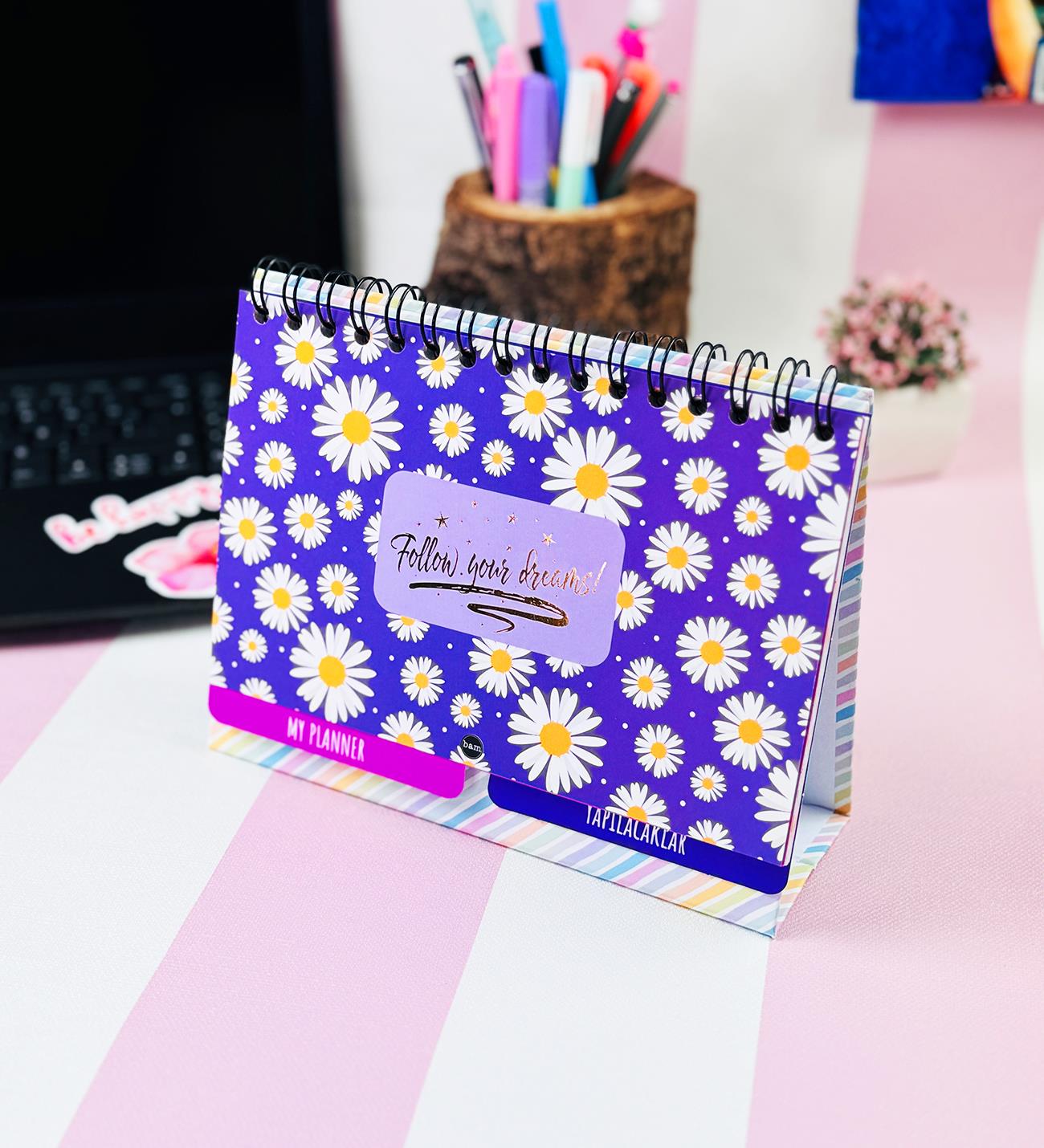 Follow Your Dreams Papatya V2 Tasarımlı Yeni Nesil Masa Üsü Planner 2 Sayfa Sticker giftmodaBam-1227-11