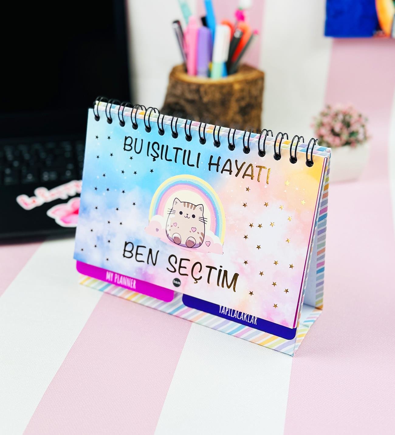 Bu Işıltılı Hayatı Ben Seçtim Tasarımlı Yeni Nesil Masa Üsü Planner 2 Sayfa StickergiftmodaBam-1227-9