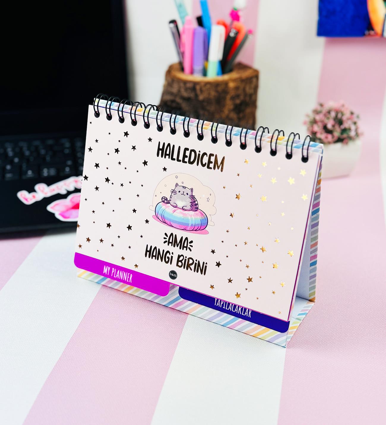 Halledicem Ama Hangi Birini V2 Tasarımlı Yeni Nesil Masa Üsü Planner 2 Sayfa StickergiftmodaBam-1227-8