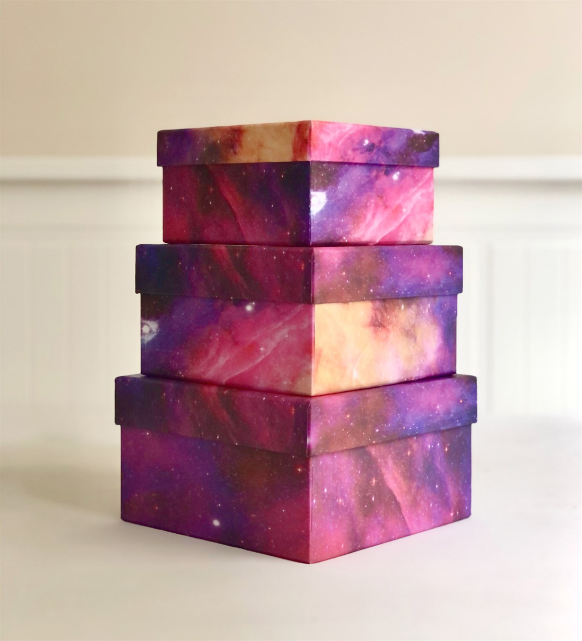 Purple Space Tasarımlı 3'lü KutuGiftmodaGmhk10006