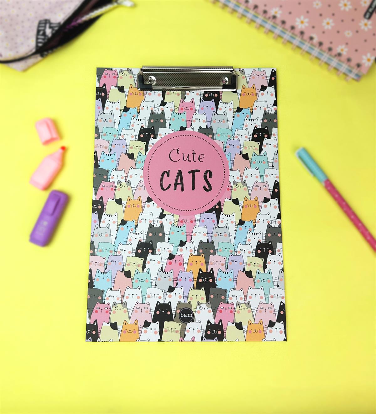 Sevimli Kedi Tasarımlı SekreterlikgiftmodaBAM-1019-1