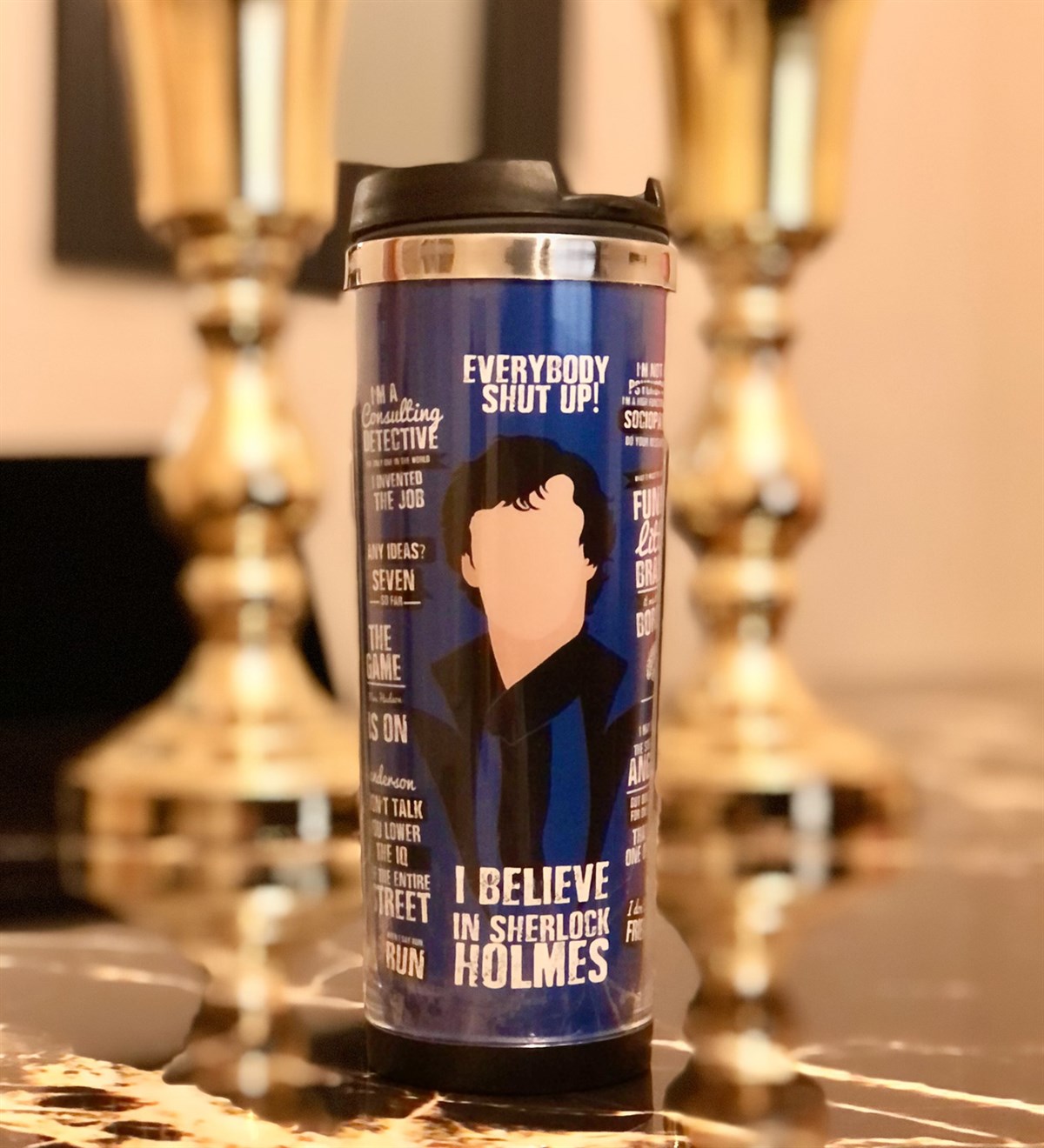 Sherlock Holmes Tasarımlı Termos BardakGiftmodaSherlock-Termos