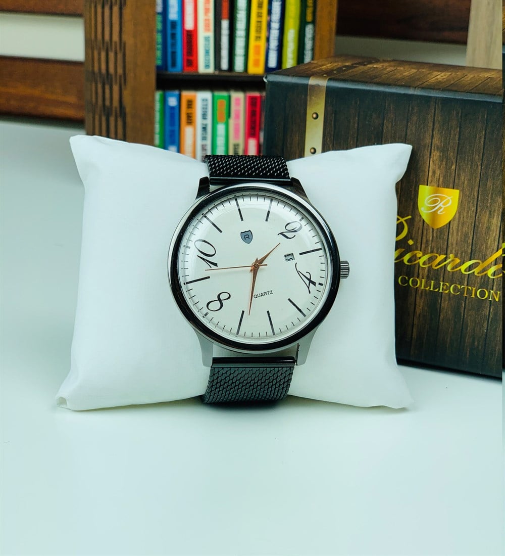 Siyah Hasır Kordon SaatGiftmodaModern-Unisex-Saat