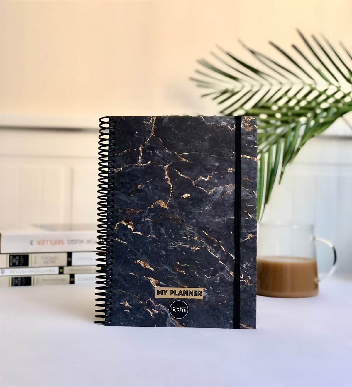 Siyah Mermer Tarihsiz Haftalık PlanlayıcıGiftmodaGmp-013