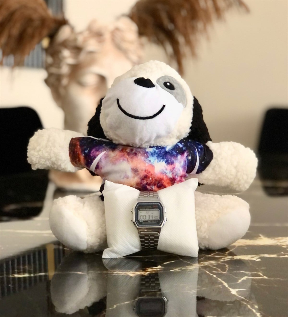 Space Tasarımlı Köpekcik Ve Nostarjik Görünümlü Dijital SaatGiftmodaSpace-Pelus-Nostarjik-Saat