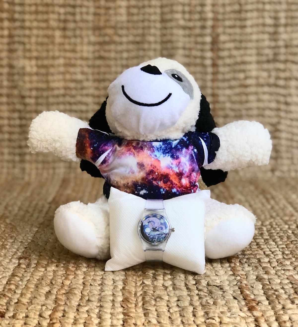 Space Tasarımlı Köpekcik Ve Şefaf Kordonlu Saat GiftmodaSpace-Pelus-Şeffaf-Saat 
