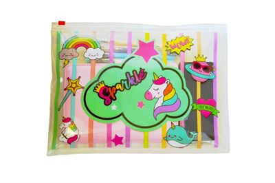 Sparkle Unicorn Büyük Şeffaf Çanta
