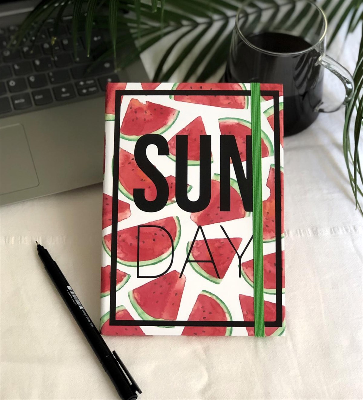 Sun Day Karpuz Tasarımlı Lastikli DefterGiftmodaKarpuz-Lastikli Defter