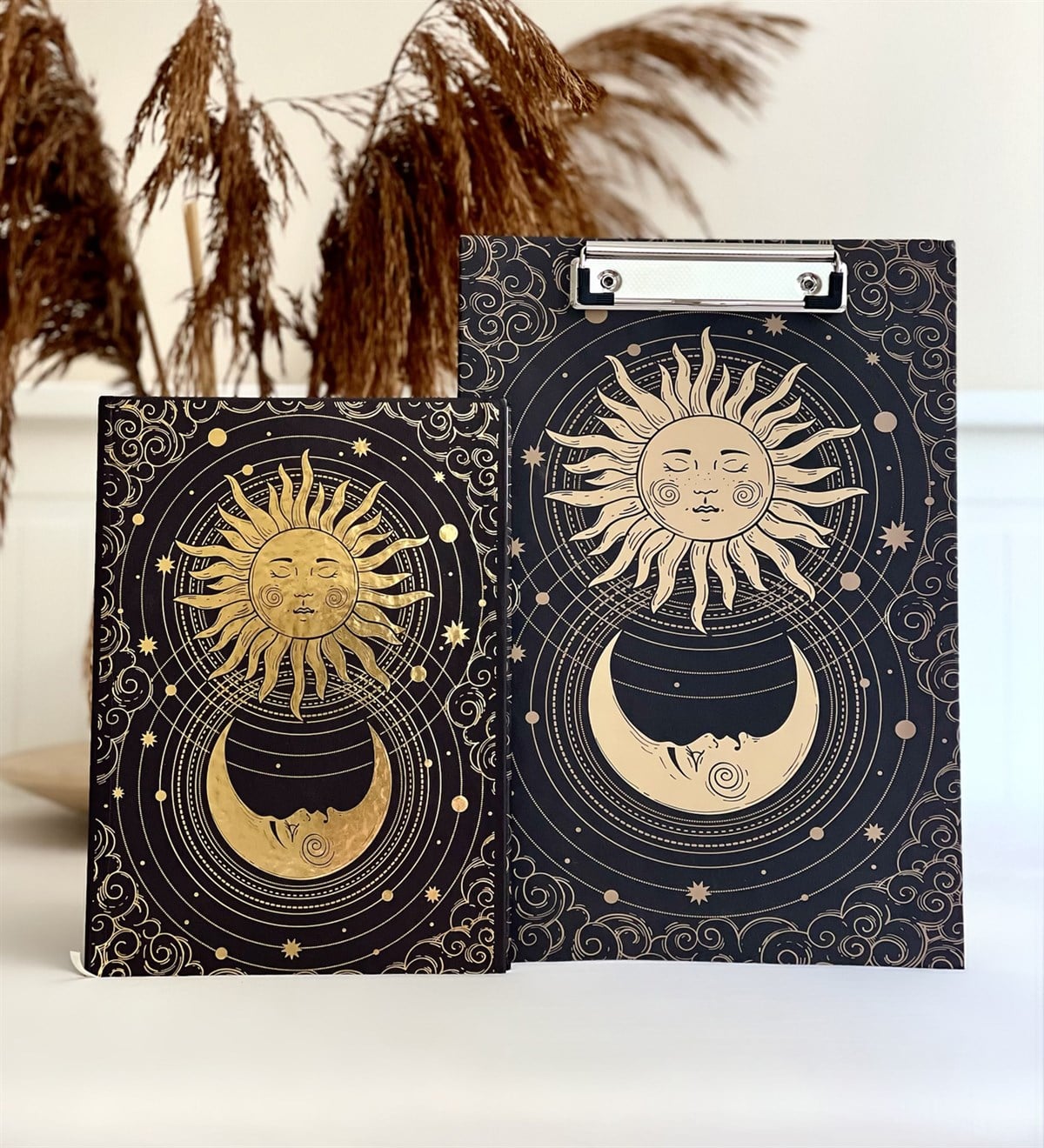 Tarot Ay Güneş Tasarımlı Sekreterlik Ve Lak Kapaklı Ajanda SetGiftmodaGmhs100108