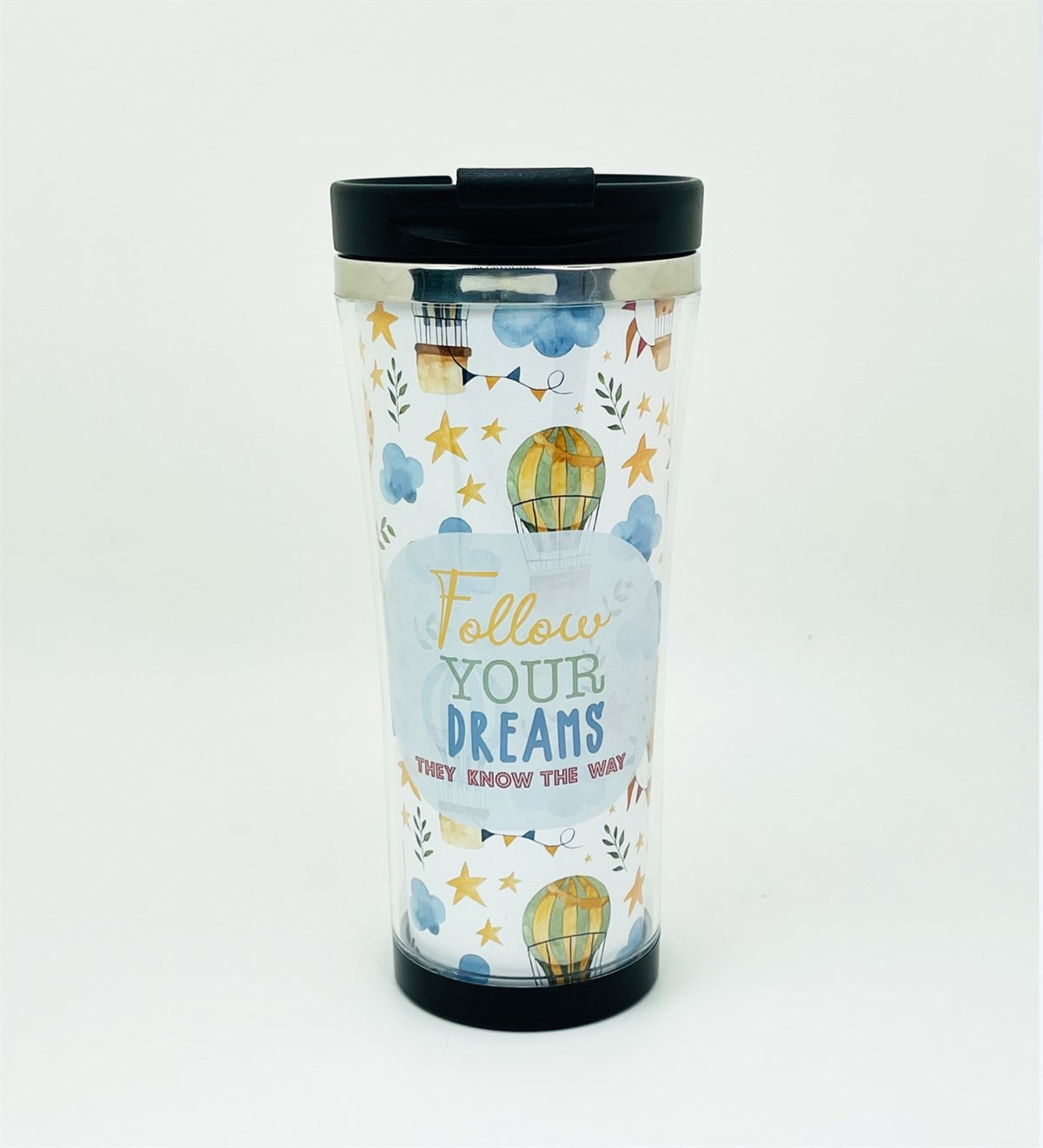 Follow Your Dreams Balon Tasarımlı 400 Ml Termos Mug Bardak giftmodaGmmg100129