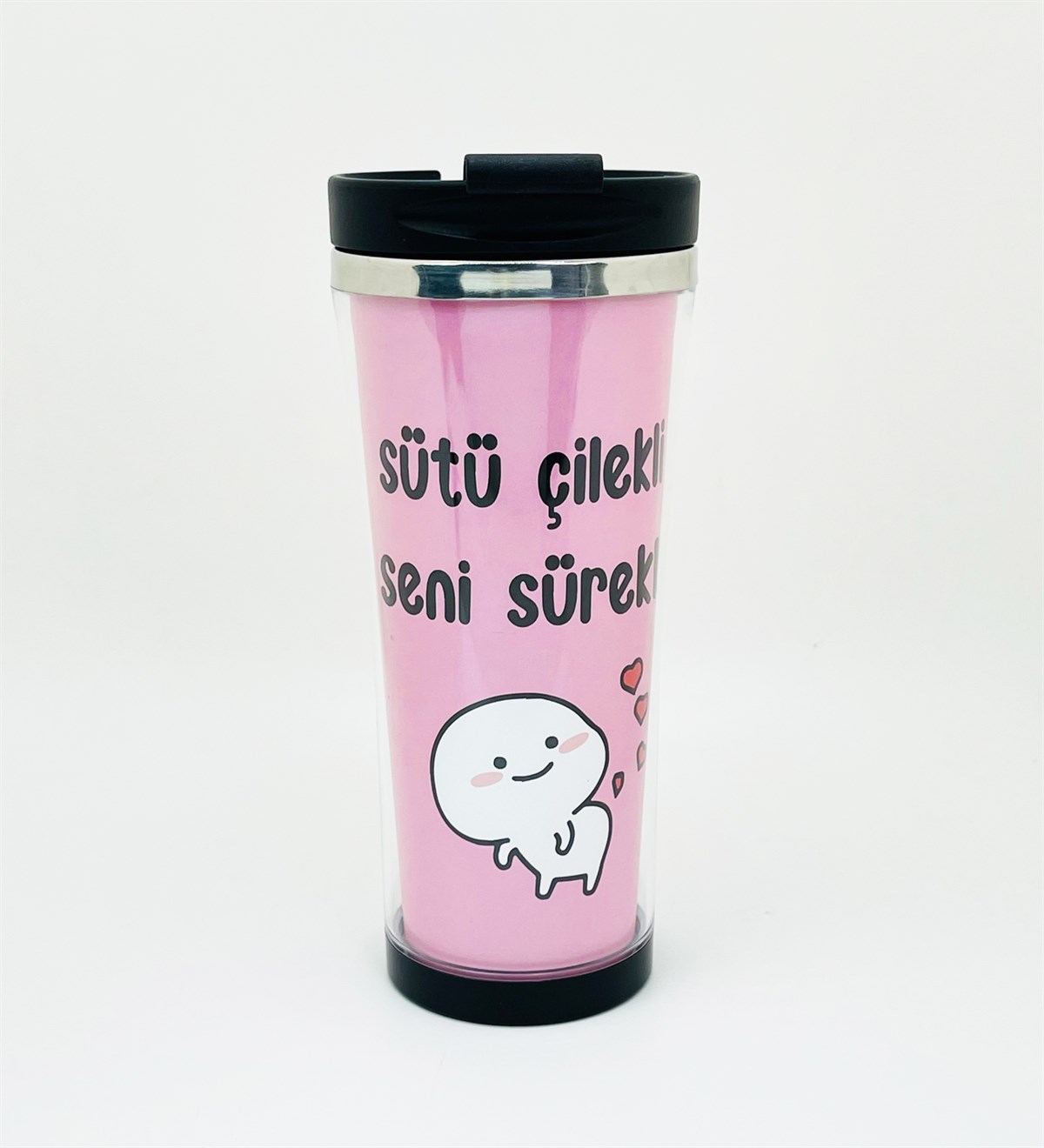 Sütü Çilekli Tasarımlı 400 Ml Kağıt TermosgiftmodaGmmg100116	