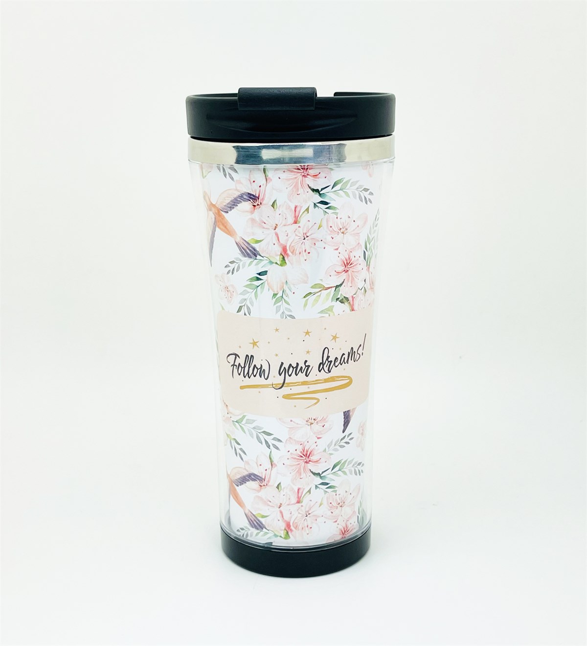 Mavi Papatya Tasarımlı 400 Ml Temos Mug Bardak giftmodaGmmg100125