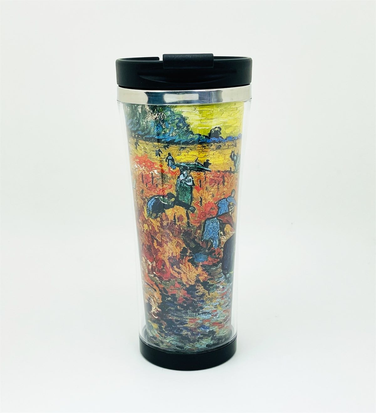 Arles'te Kırmızı Bağ Tasarımlı 400 Ml Termos Mug Bardak giftmodaGmmg100134