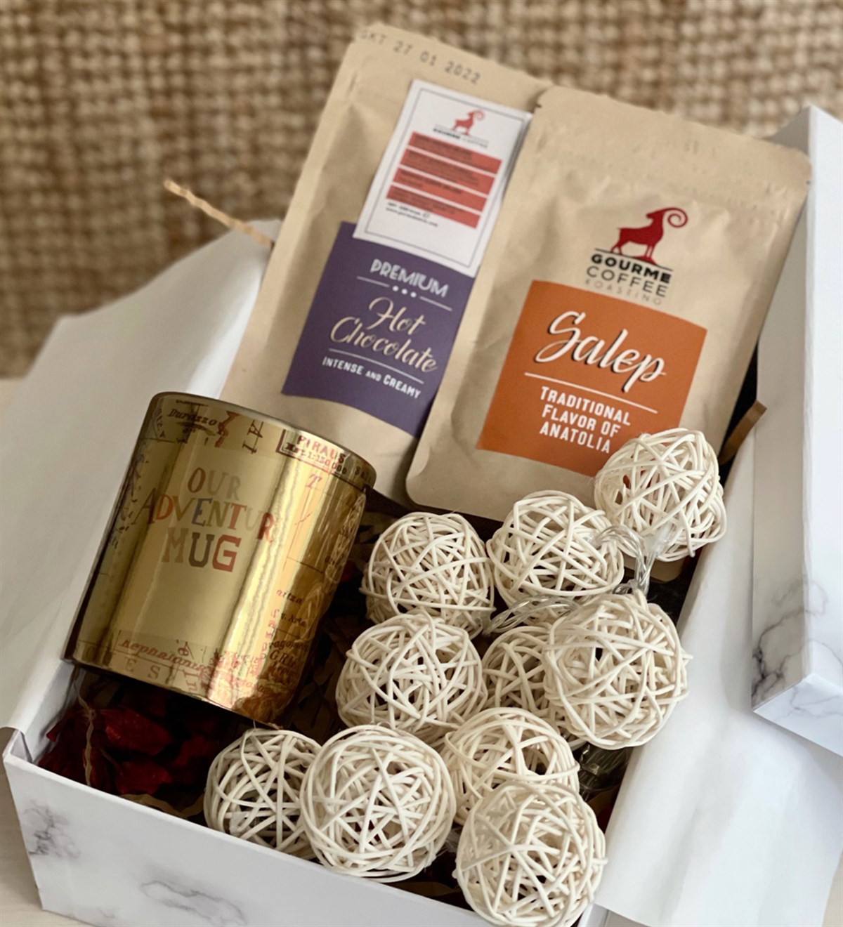 Travel Gold Kupa Sıcak Çikolata Ve Sahlep Sevgiliye Hediye SetiGiftmodaGmhs100361