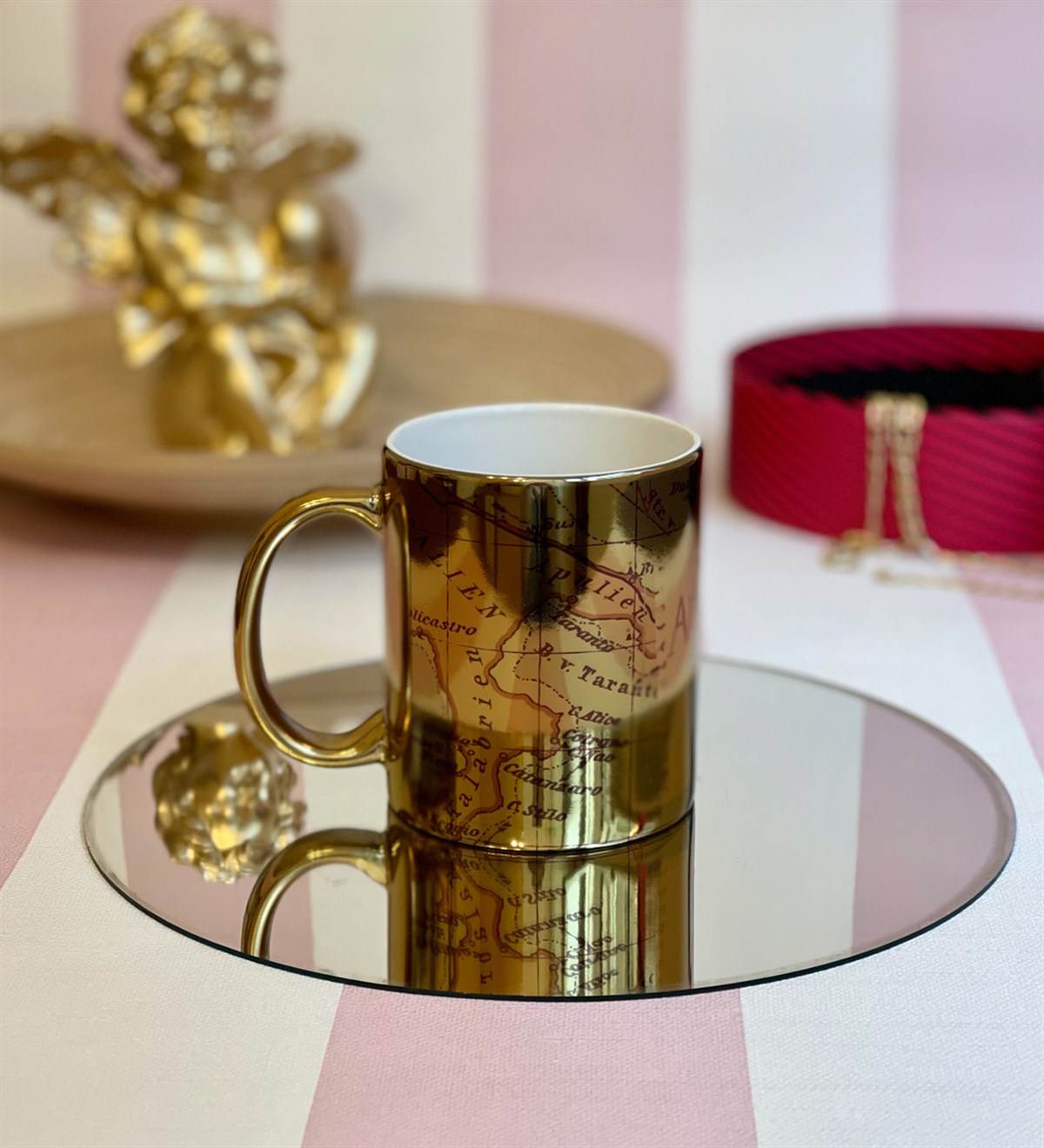 Travel Journal Tasarımlı Gold KupaGiftmoda Travel-Gold-Kupa 