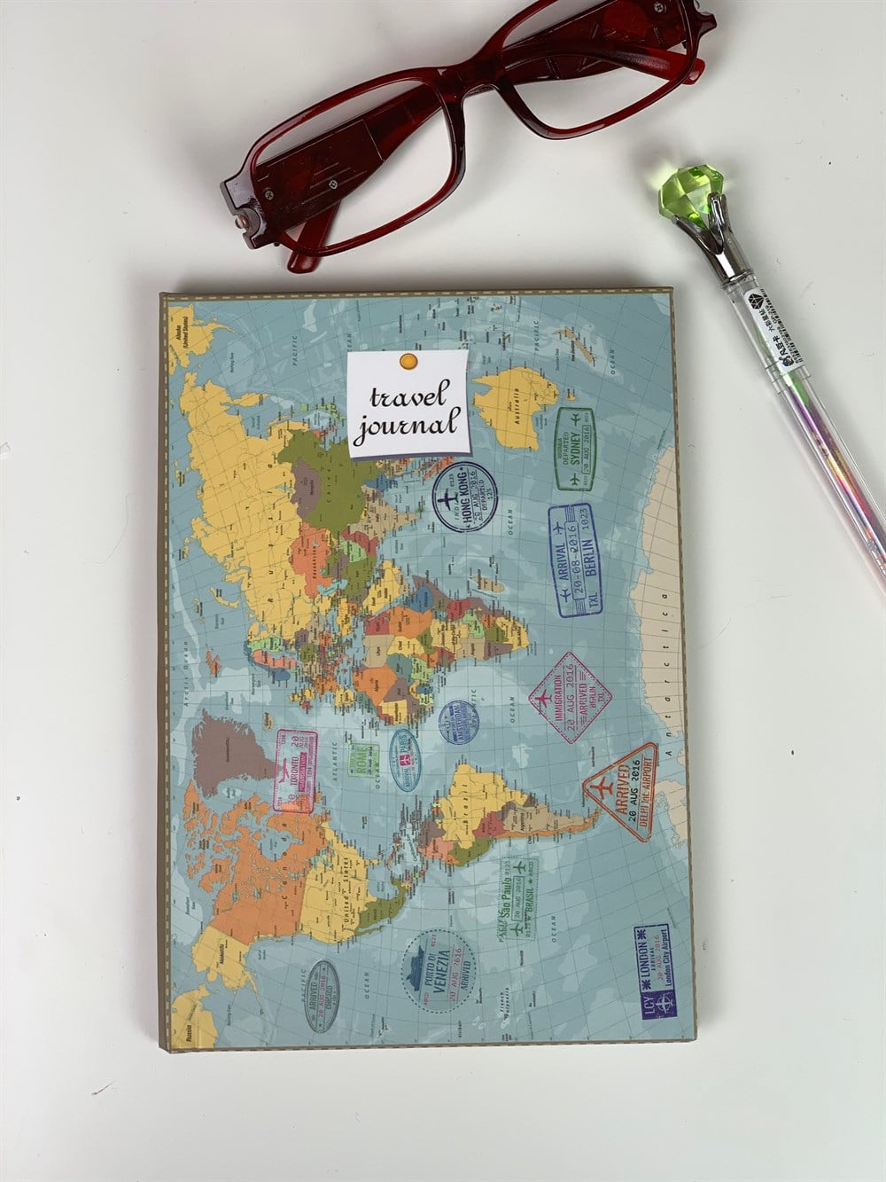 Travel Journal Tasarımlı Lastikli DefterGiftmodaTravel-Jounal-Lastikli-Defter