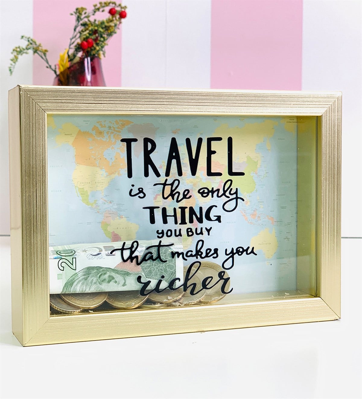 Travel Journel Kumbara Fotoğraf ÇerçevesiGiftmodaGM-2140	