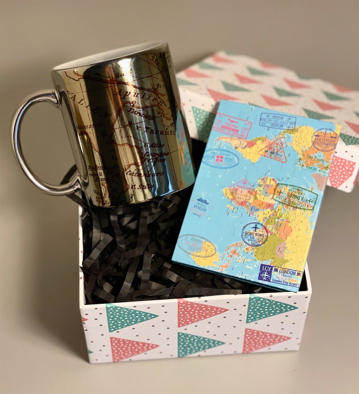 Travel Tasarımlı Gümüş Mini Hediye SetiGiftmodaGmhs100273