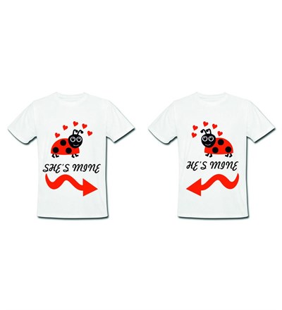 Uğur Böceği Baskılı Tasarım Sevgili Tişört