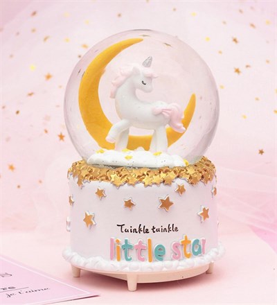 Unicorn Tasarımlı Işıklı Otomatik Kar Küresi Büyük Boy