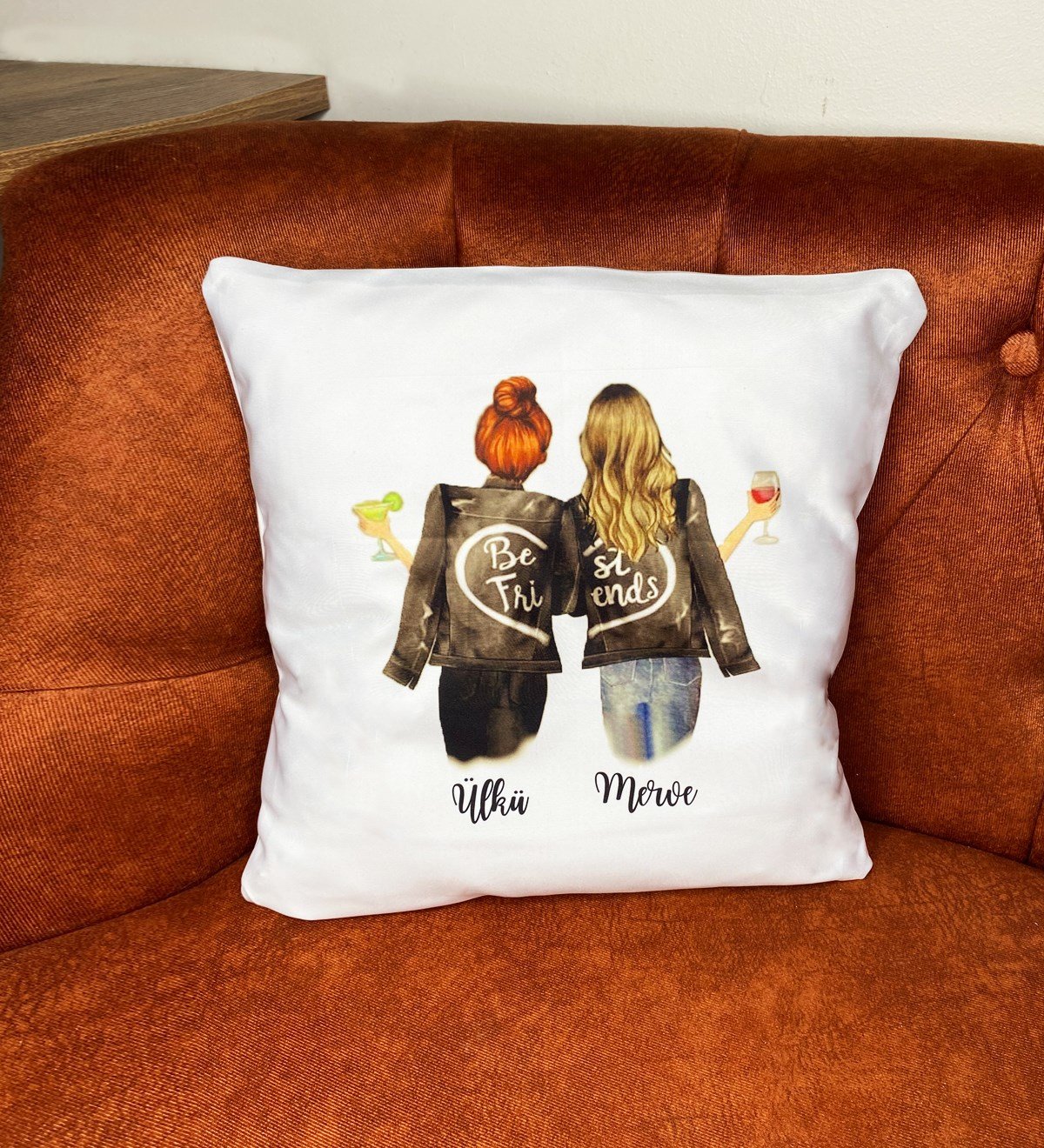 Kişiye Özel Best Friends Tasarımlı YastıkgiftmodaGmy100018