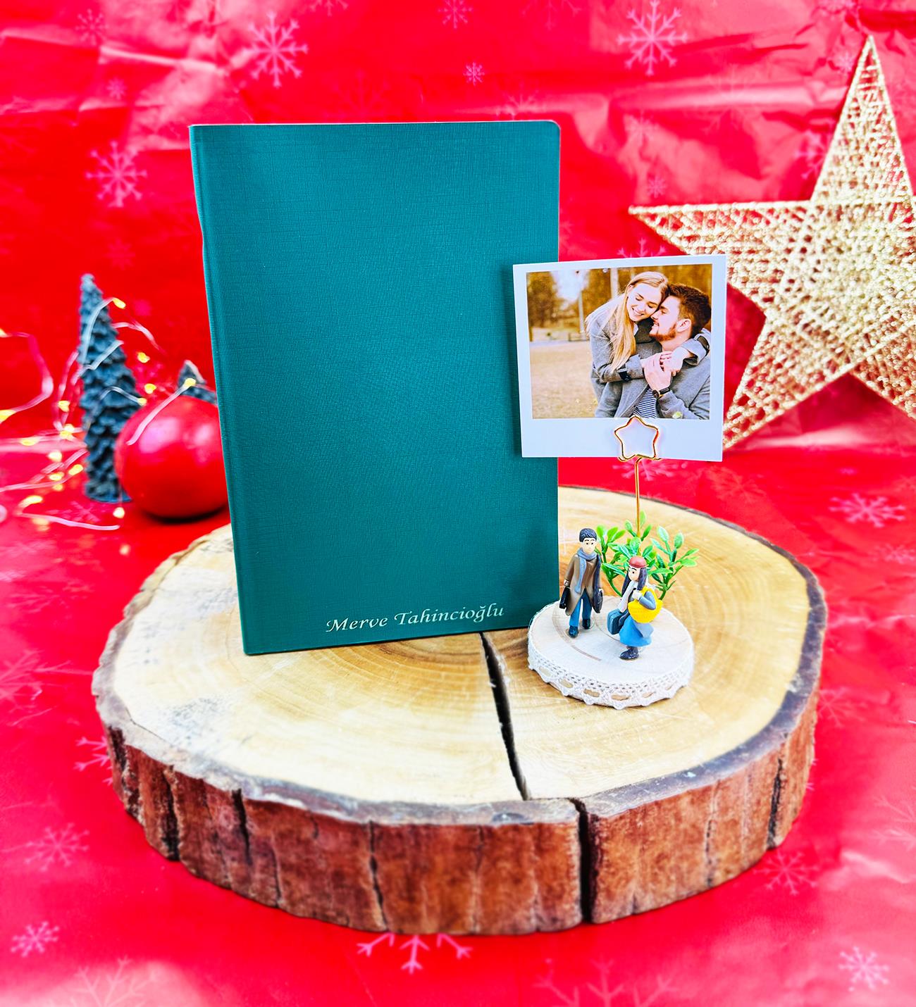 Kişiye Özel Deri Defter Ve Sevgili Not Tutucu Yılbaşı Hediye Seti giftmodaGmhs102069