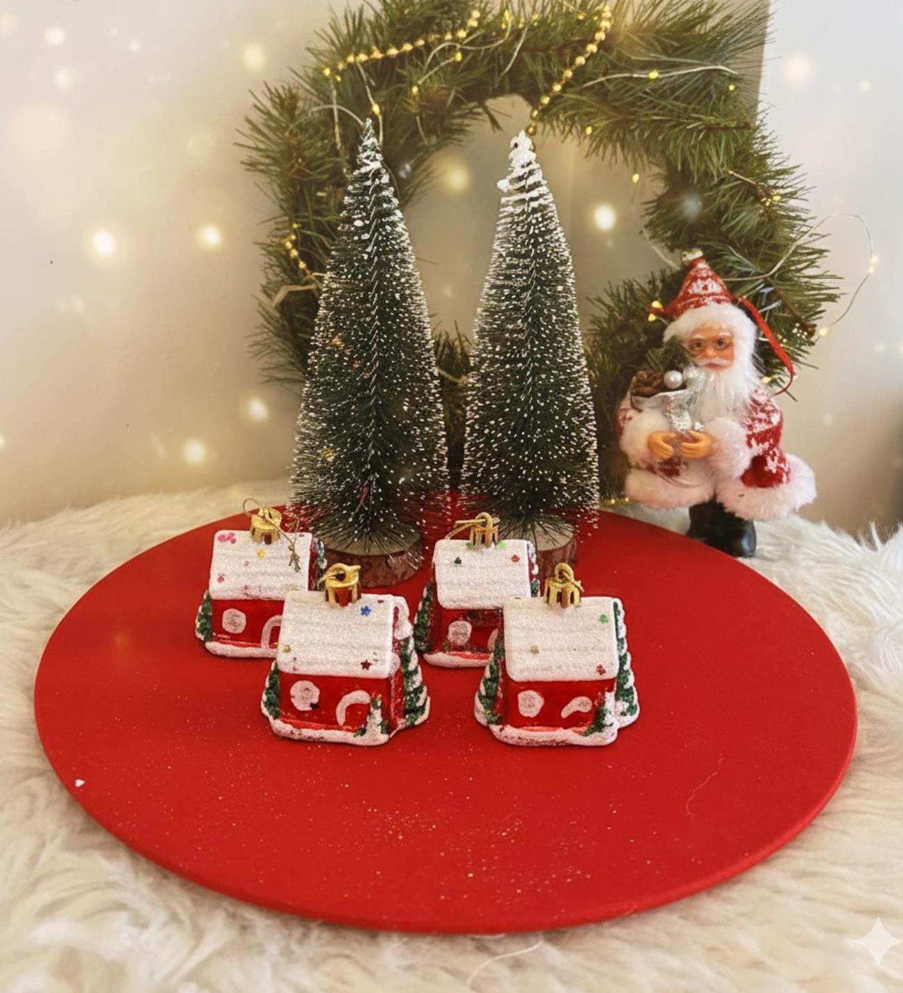 Yılbaşı Kar Evi Şeklinde Ağaç Süsü – 4 AdetgiftmodaBM-1764	