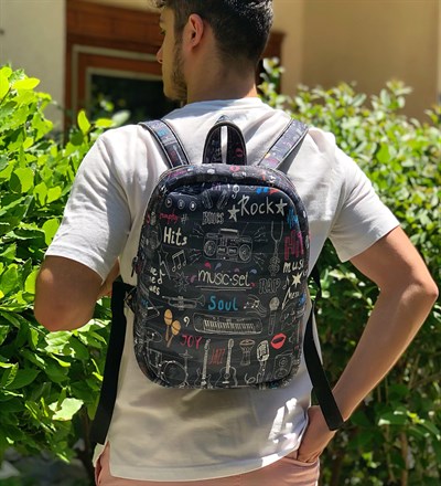 Müzik Seti Tasarımlı Çanta