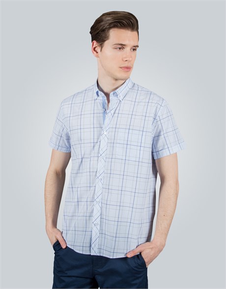 CLASSIC FIT SHORT SLV SMALL CHECK GARNISHED 70/1 CLASSIC FIT SUMMER SEASON