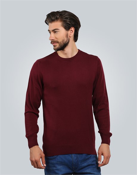 SWEATER COTTON CREW NECK PLAIN SWEATER