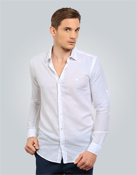 MODERN FIT LONG SLV LINEN SLIM FIT LINEN