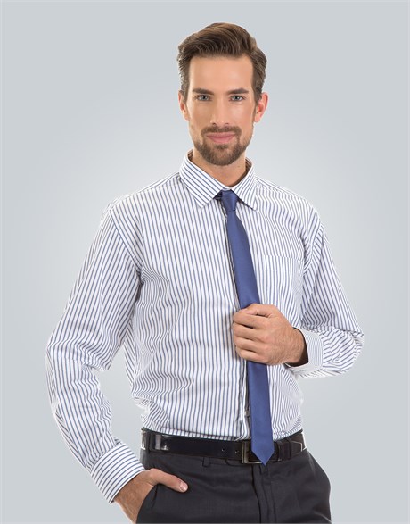 CLASSIC FIT LONG SLV STRIPE 60/1 CLASSIC FIT FORMAL - TEXTURE