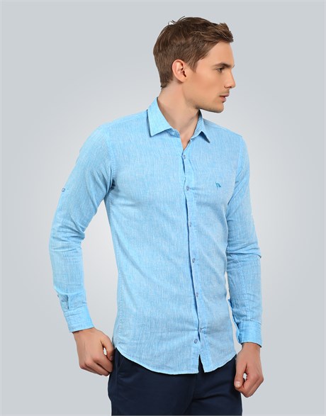 MODERN FIT LONG SLV LINEN SLIM FIT LINEN