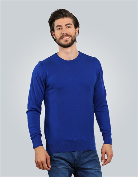 SWEATER COTTON CREW NECK PLAIN SWEATER