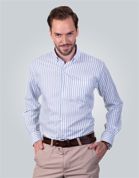 CLASSIC FIT LONG SLV COTTON OXFORD CLASSIC FIT SPORT - PATTERNED