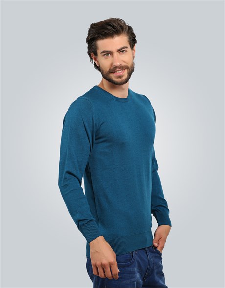 SWEATER COTTON CREW NECK PLAIN SWEATER