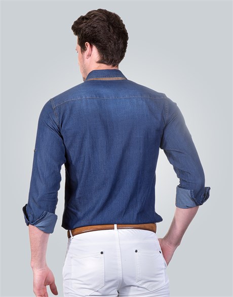 SLIM FIT LONG SLV DENIM  ARLES DENIM