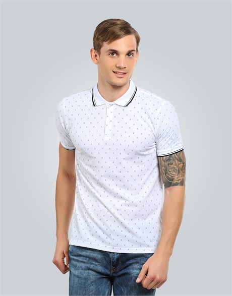 PRINTED PIQUE T-SHIRT RETIRO SLIM FIT T-SHIRT