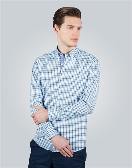 CLASSIC FIT LONG SLV CHECK GARNISHED 70/2 CLASSIC FIT SPORT - PATTERNED