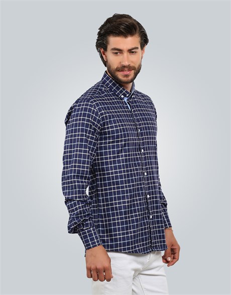 SLIM FIT LONG SLV COTTON OXFORD CHECK   GÖMLEK SLIM FIT CHECKED