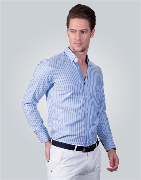 SLIM FIT LONG SLV COTTON OXFORD SLIM FIT CHECKED