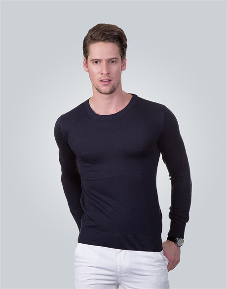 SWEATER COTTON CREW NECK PLAIN SWEATER