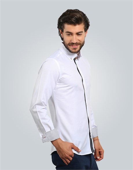 SLIM FIT LONG SLV SAMRAN SLIM FIT SPORT - CASUAL