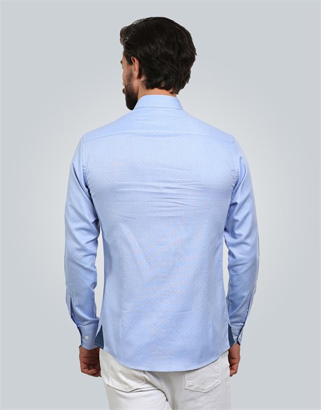 SLIM FIT LONG SLV COTTON OXFORD TEXTURE   GÖMLEK EXCLUSIVE - TEXTURE