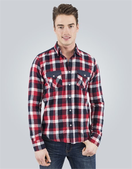 SLIM FIT LONG SLV WINTER CHECK GRAL   GÖMLEK SLIM FIT WINTER SEASON