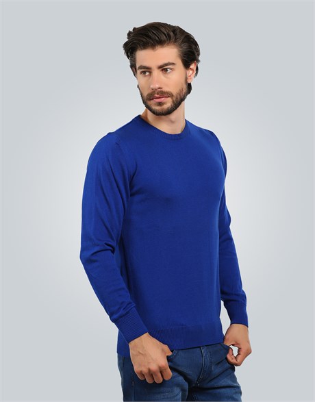 SWEATER COTTON CREW NECK PLAIN SWEATER