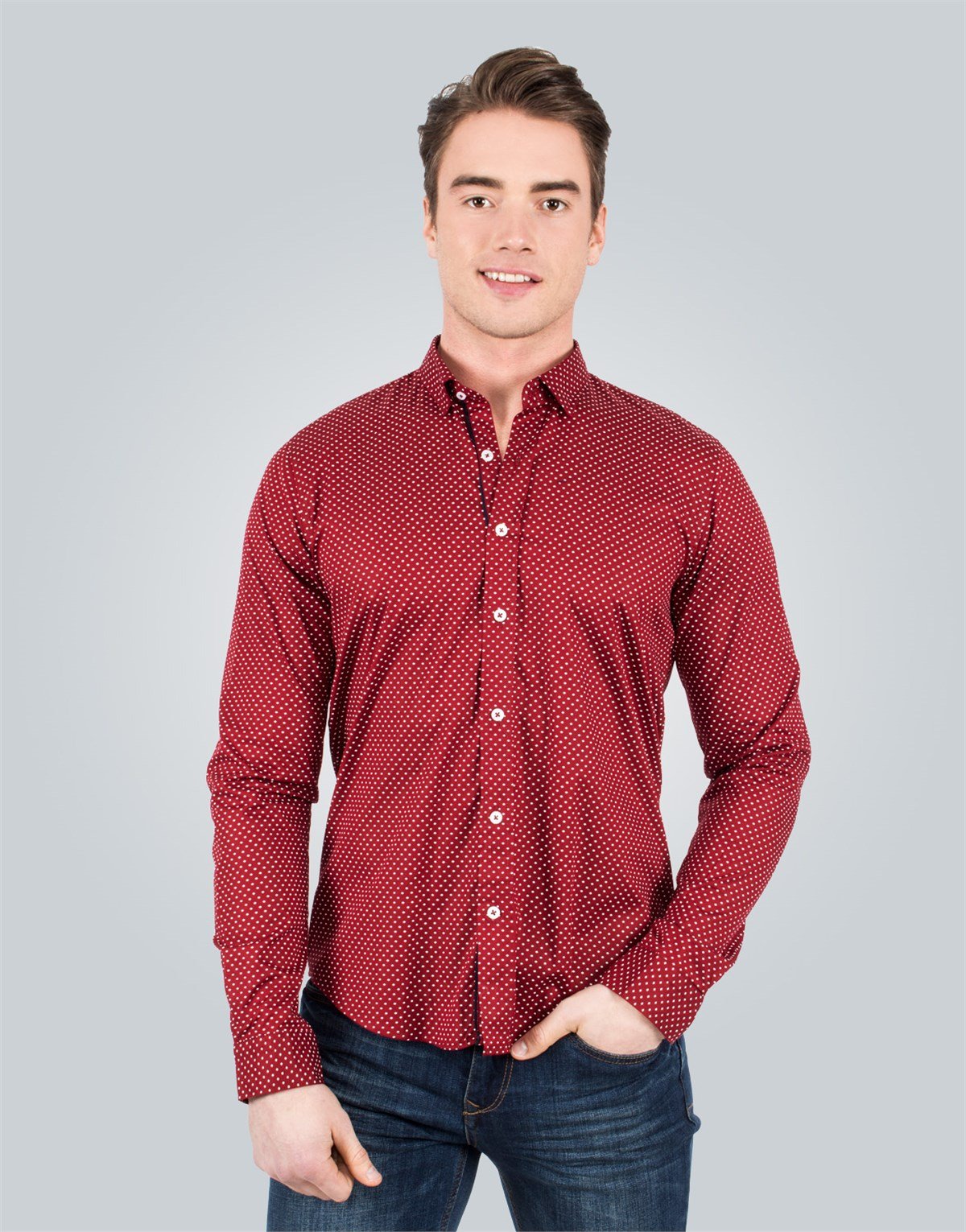 SLIM FIT LONG SLV ZARIBOR   GÖMLEK SLIM FIT PRINTED - SIMPLE