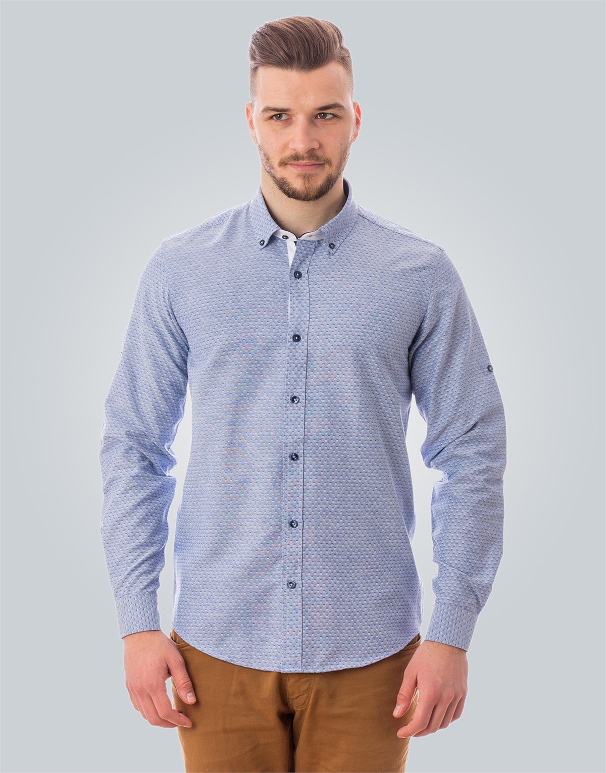 SLIM FIT LONG SLV OLD   GÖMLEK SLIM FIT PRINTED - SIMPLE