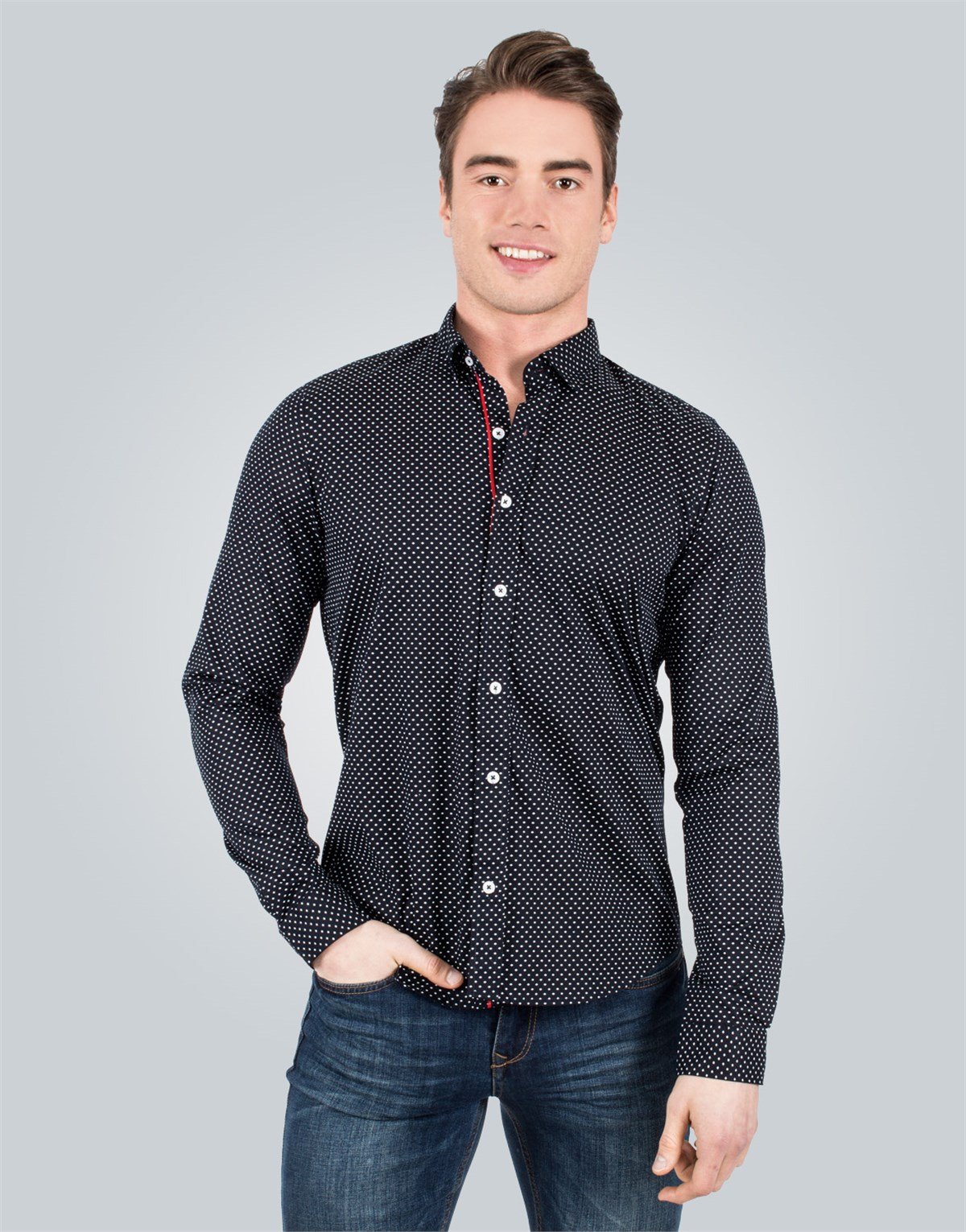 SLIM FIT LONG SLV ZARIBOR   GÖMLEK SLIM FIT PRINTED - SIMPLE